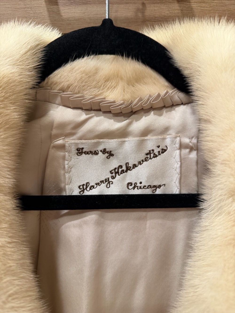 Harry Hakevetis Classic Cream Fur Coat - Women's Jacket - Picture 2 of 4